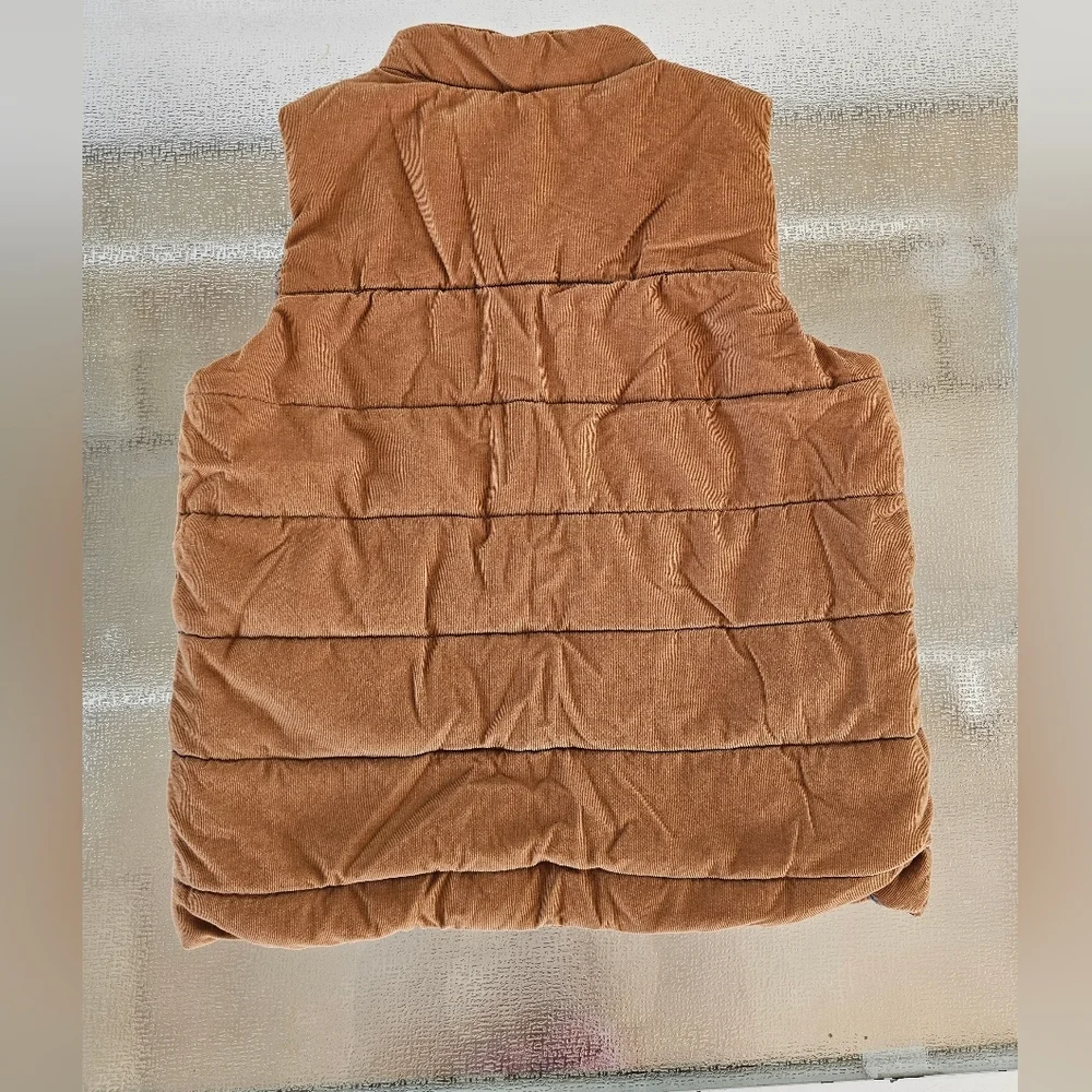 Tommy Bahama Kids XL 14 Corduroy Puffer Vest Plaid Lined Brown Outdoor Warm - Picture 4 of 9